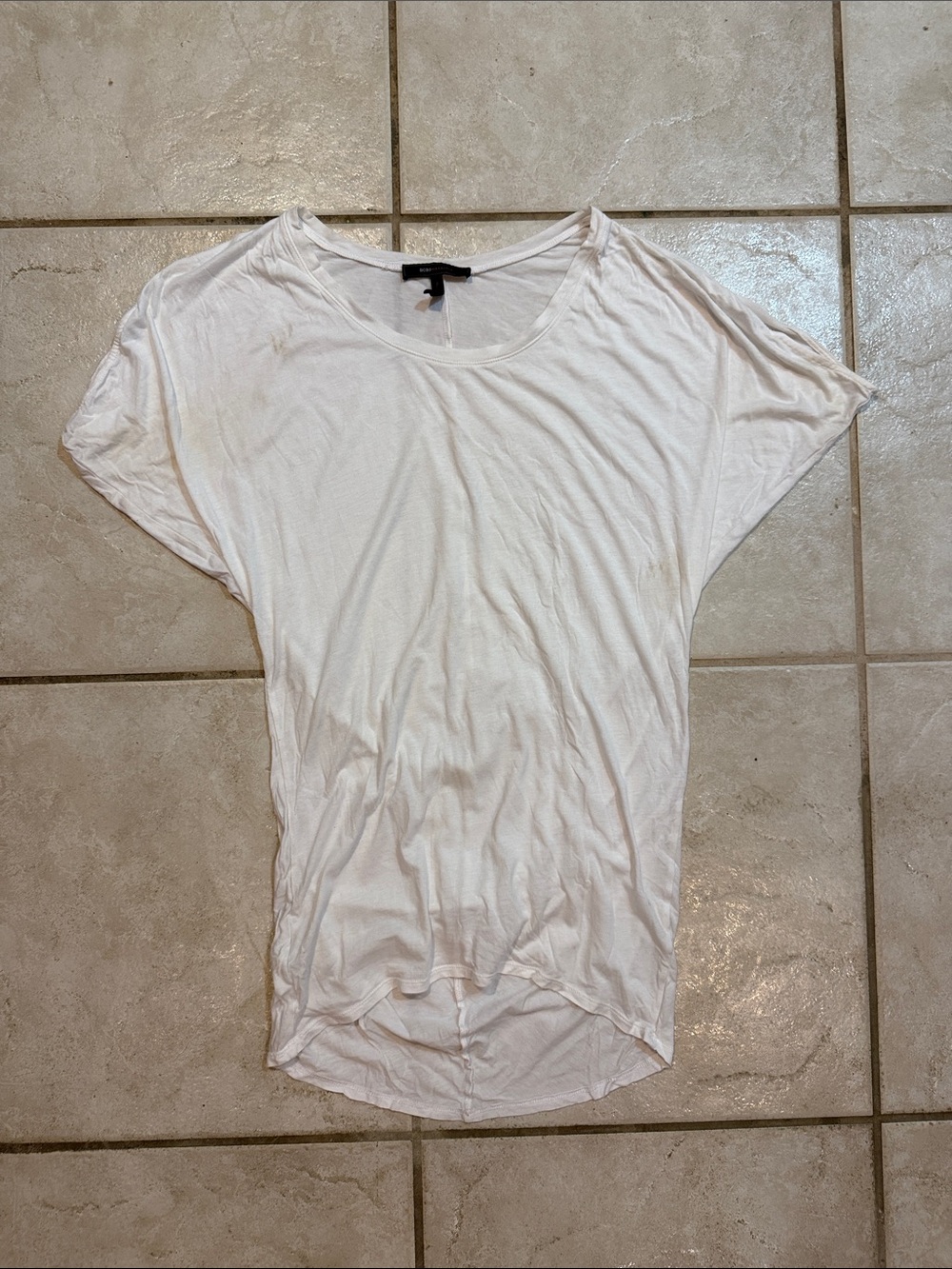 Women's White Relaxed Scoop Neck Top